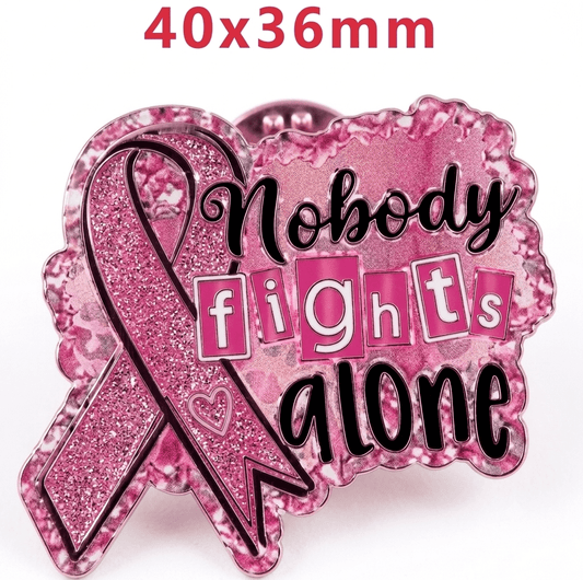 Glitter Acrylic Flatback- Acrylic Planer Resin Charm Cancer Awareness