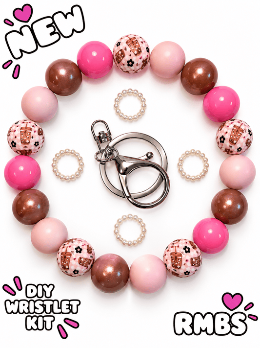 New 1 Count DIY Deluxe Beadable Wristlet Kit Fall Coffee