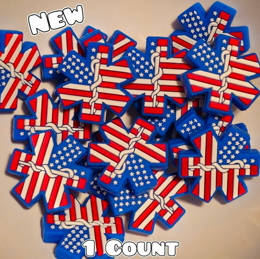 1 Count Focal Bead Medical Emblem America