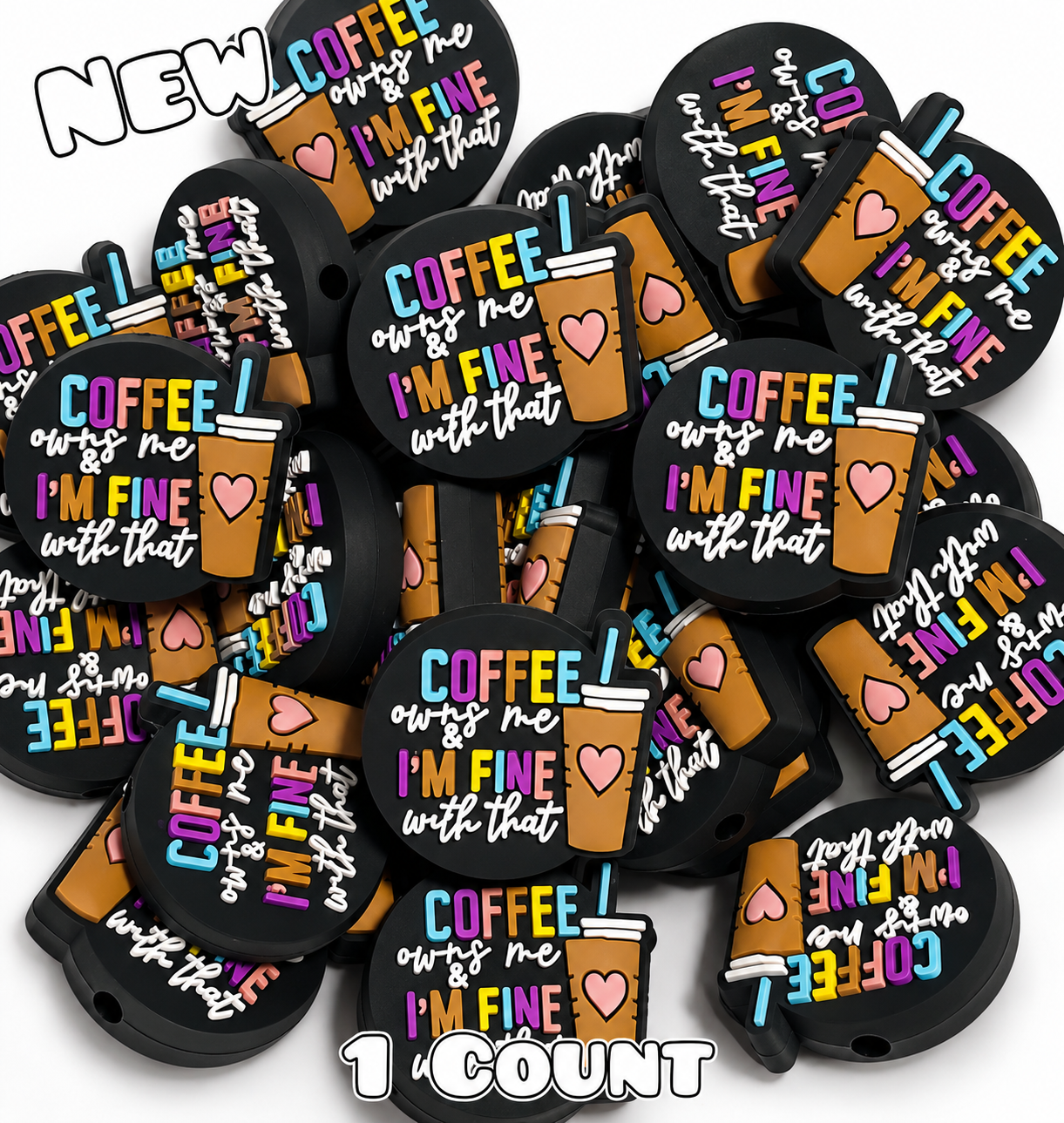 1 Count Focal Bead coffee own me