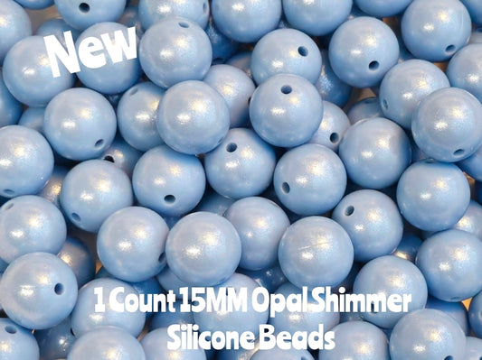 New 15mm 1 Count DIY Silicone Solid OPAL Pastel Linen Blue Craft Supplies & ACCESSORIES