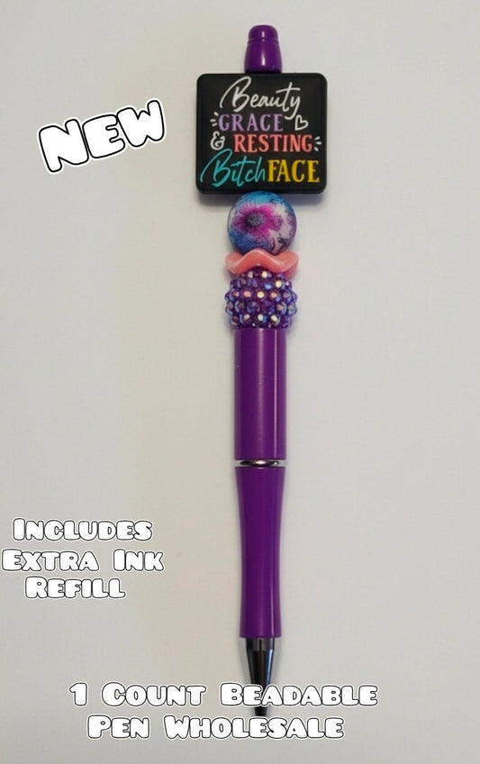 Wholesale Beadable Pens 1 Count Sassy Humor Style Completed Pen