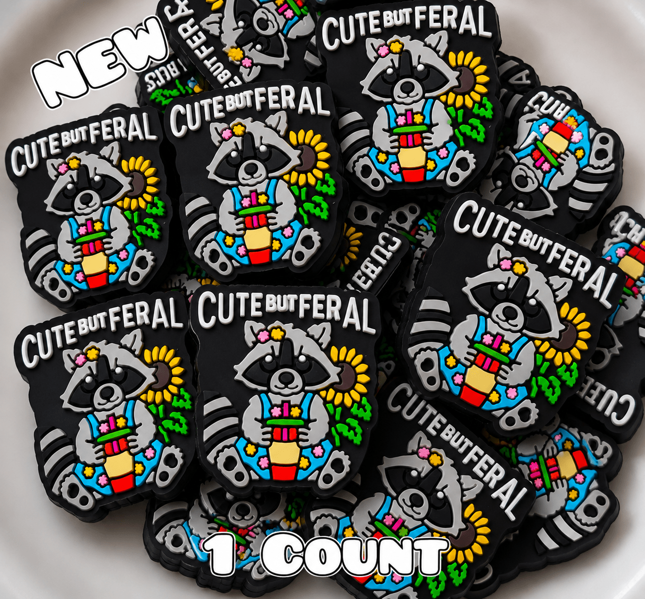 New 1 Count Focal Bead Cute But Feral
