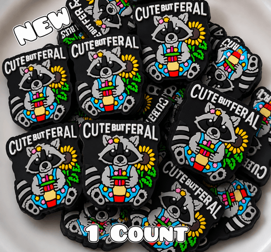 New 1 Count Focal Bead Cute But Feral