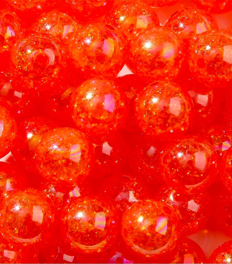 10 count 16MM Acrylic Crackle Sparkle Beads