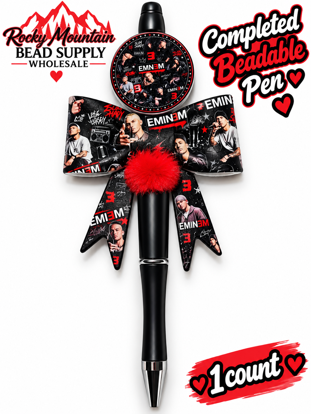New 1 Count Completed Beadable Pen Exclusive Design  Wholesale Rap Eminem