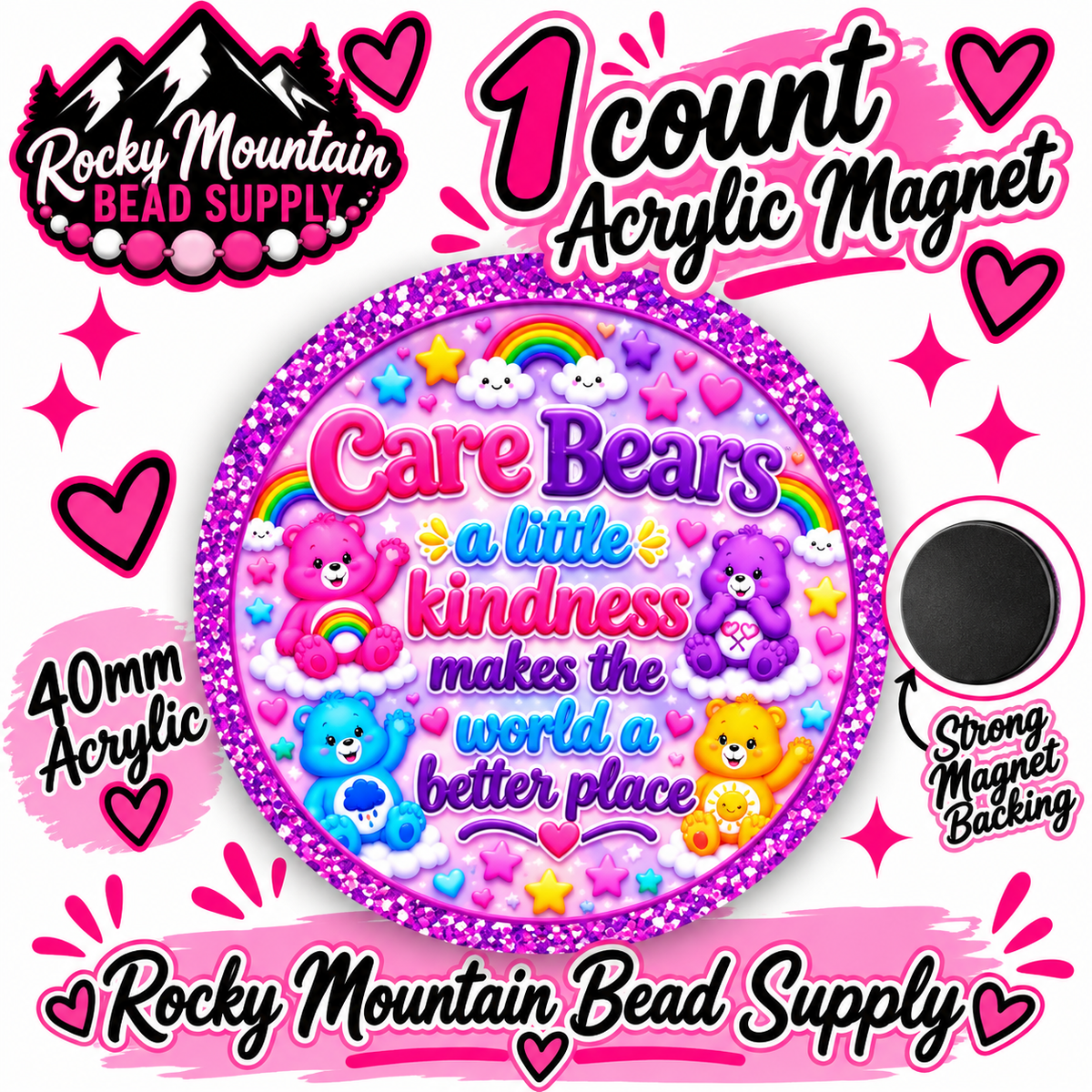 New 1 Count Completed Exclusive Design Wholesale Acrylic Flatback Magnet 🧲