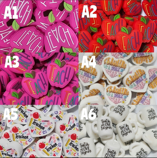 New 1 Piece Teacher Focal Beads DIY Silicone Beads