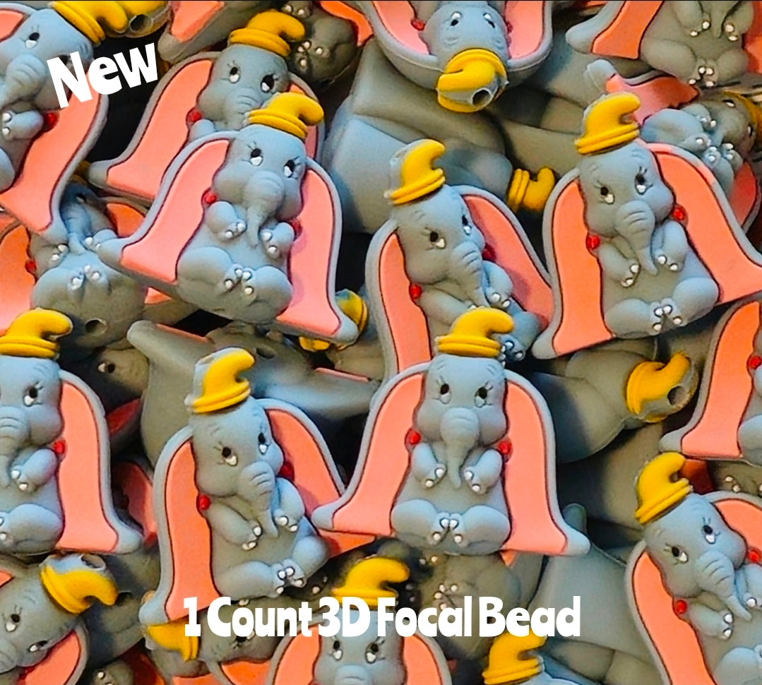 New 1 Count 3D Dumbo Count Focal Bead