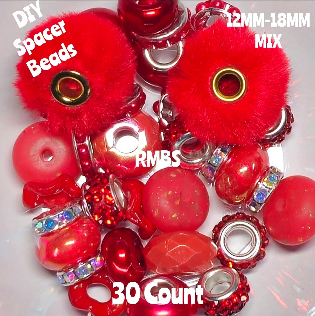 30 Count DIY Custom Made Spacer Beads Mix Craft Supplies 12MM-18MM Spacer Bead Mix