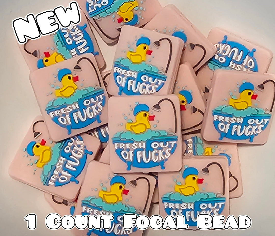 New 1 Count Focal Bead Duck Sarcastic