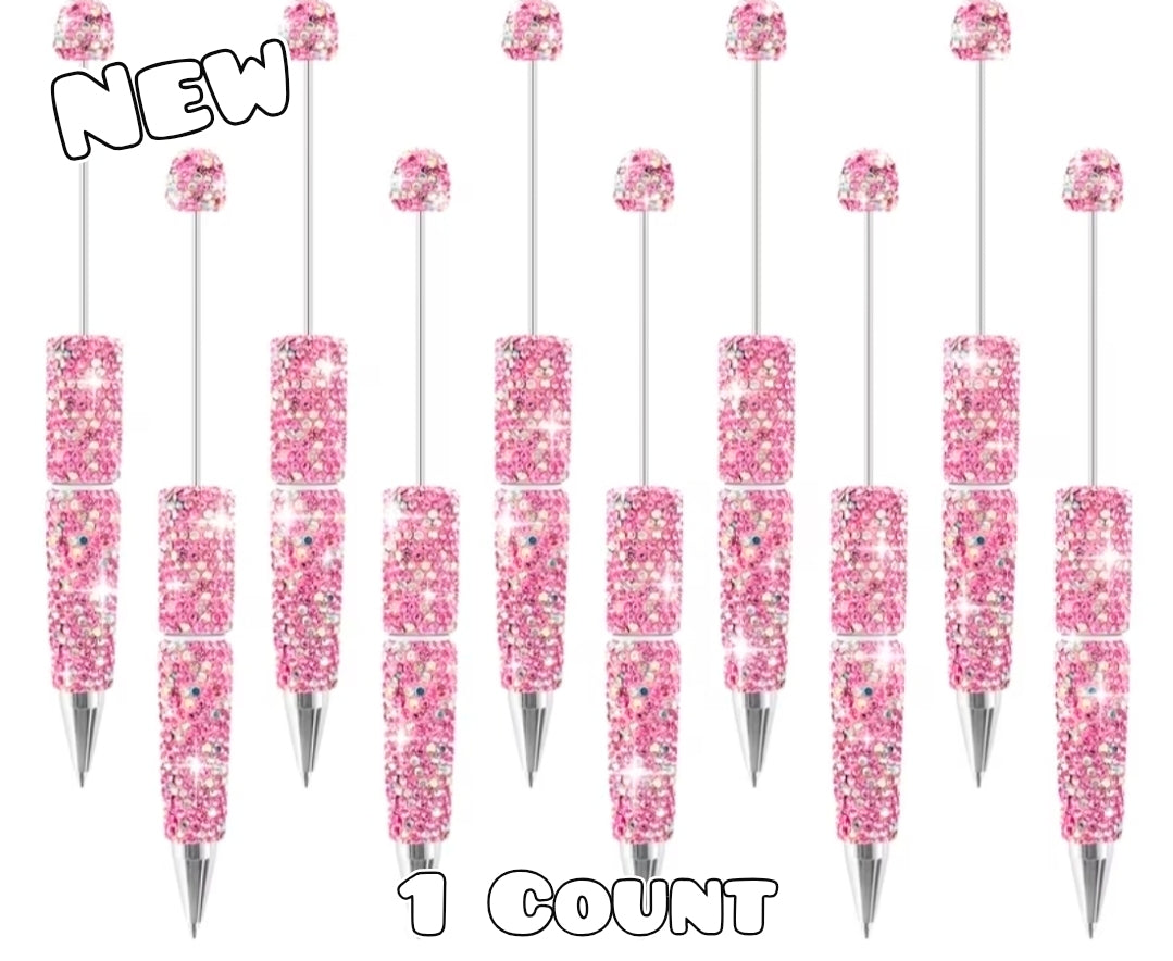 1 Count Beabable PEN Blanks Full Rhinestone Pink