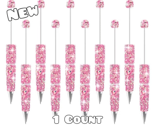 1 Count Beabable PEN Blanks Full Rhinestone Pink