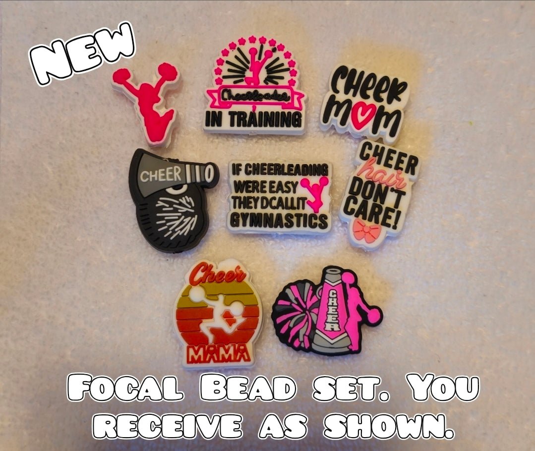 8 Piece Cheerleader Focal Bead Set Beadable Accessories