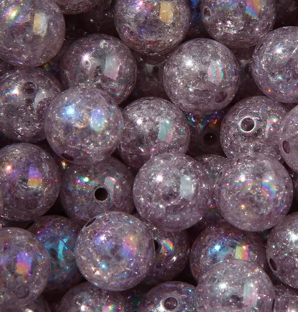 10 count 16MM Acrylic Crackle Sparkle Beads