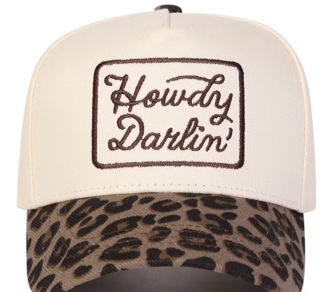 Womens Howdy Darlin Leopard Baseball Cap