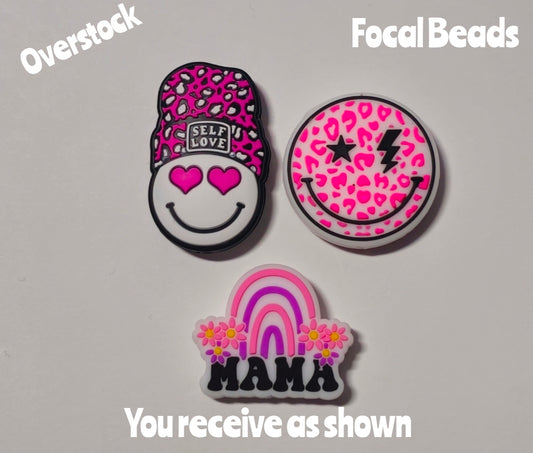 Overstock 3 Count  Focal Bead Set As Shown