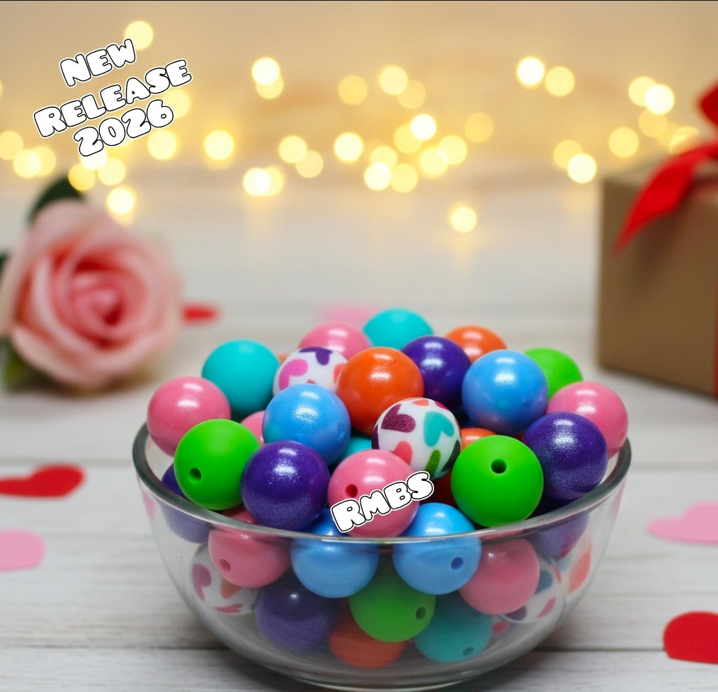 New Multi Hearts Mix 30 Count Limited Edition Shop Created Bead Mix