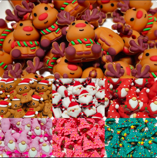 DIY Focal Bead 1 Count Craft Supplies Christmas Theme 3D Silicone Beads