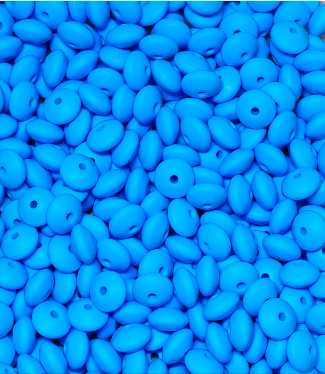 New 1 Count 12mm Silicone Solid Lentil Spacer Beads Craft Supplies Multiple Colors