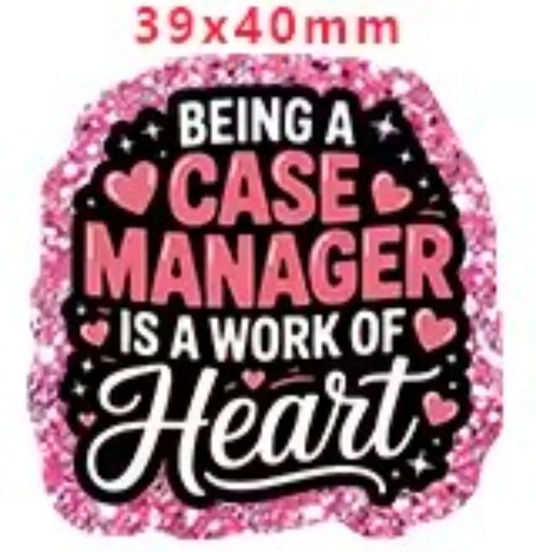 New 1 Count Glitter Acrylic Flatback Case Manager