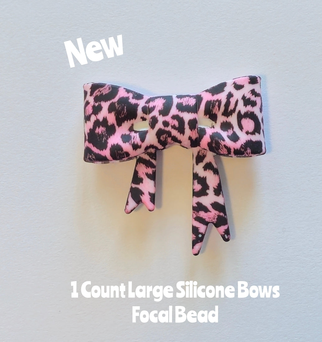 New 1 Count Large Bows Focal Bead