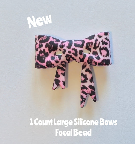 New 1 Count Large Bows Focal Bead