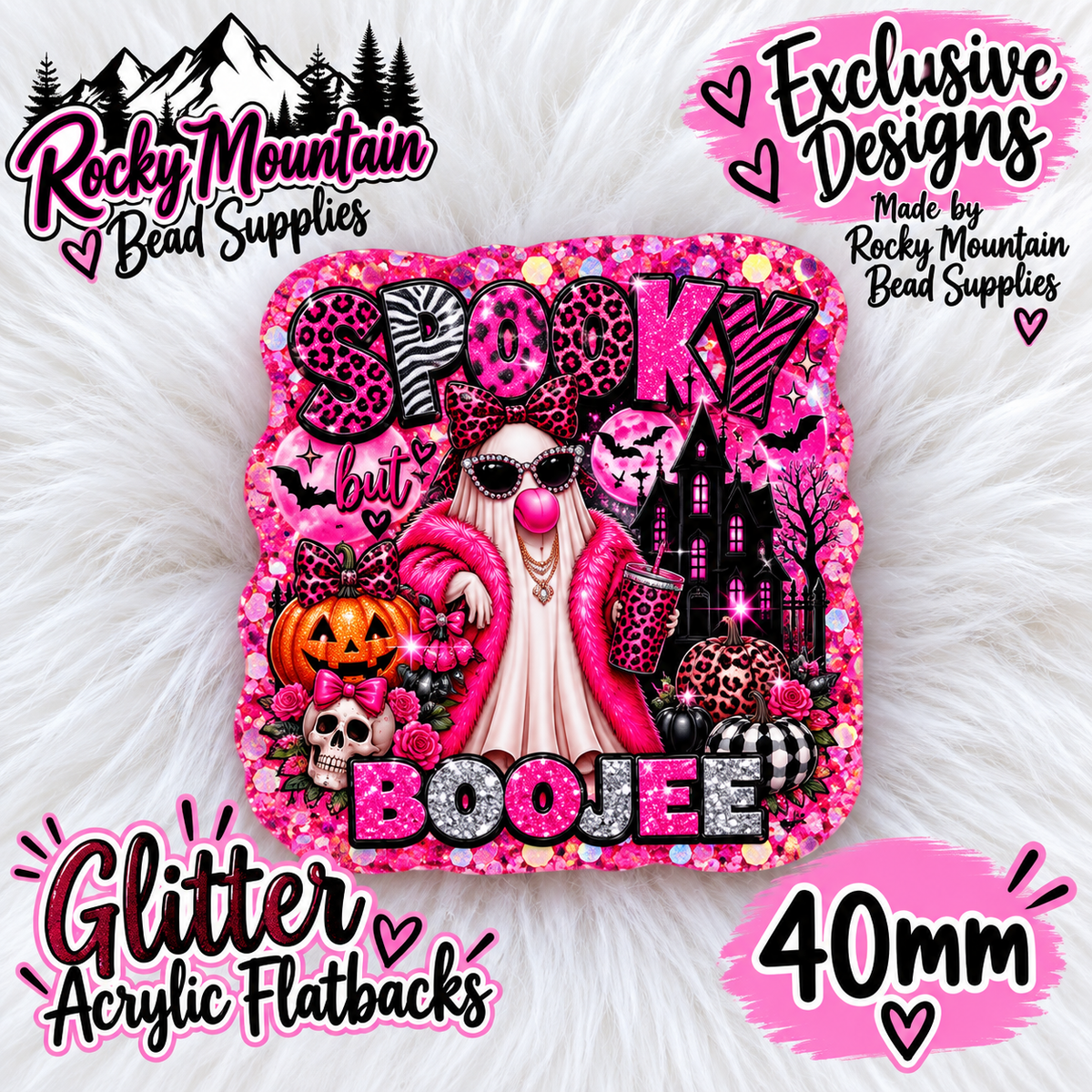 Shop Exclusive 1 Count Custom Exclusive Glitter Acrylic Flatback 40mm