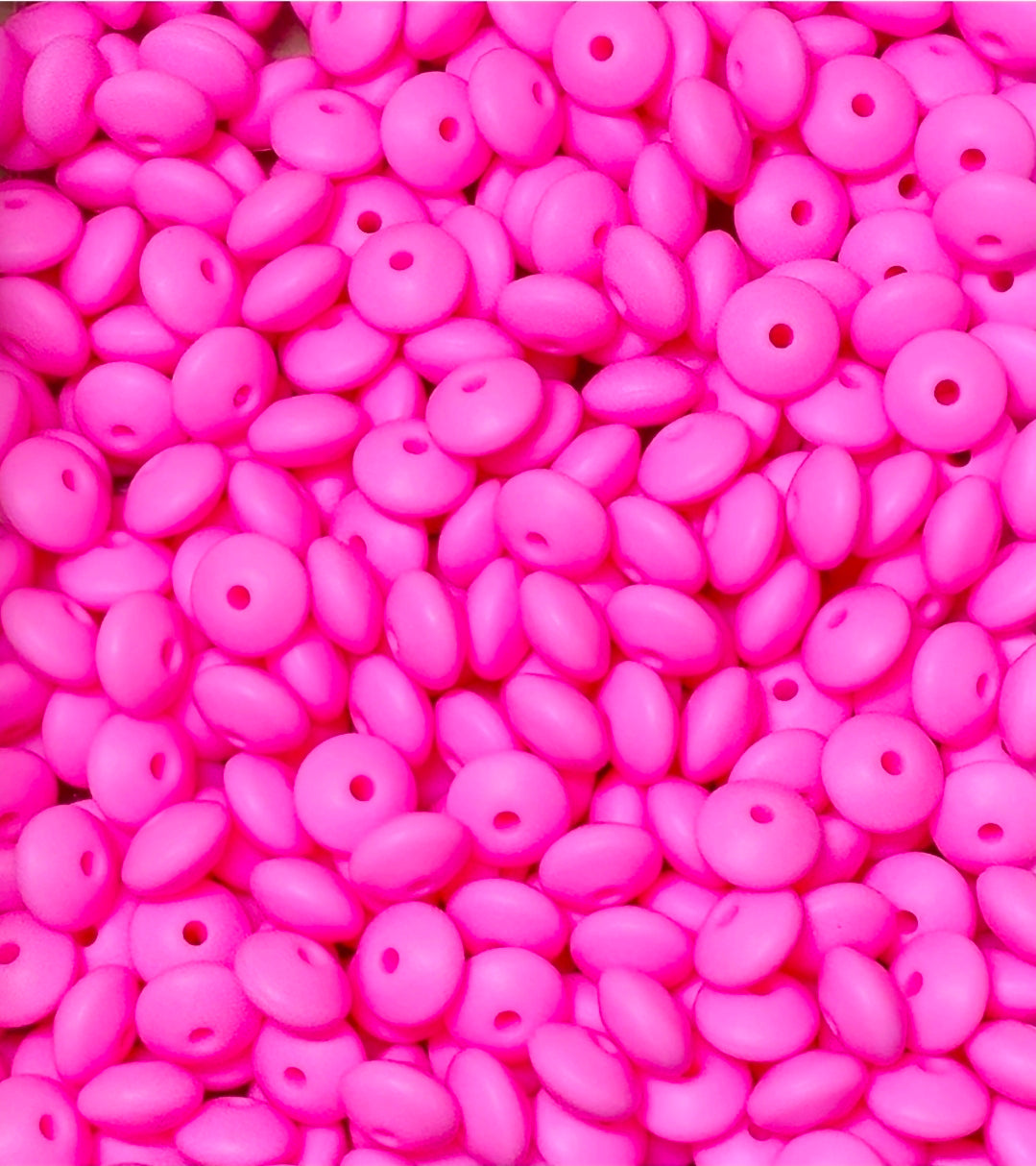 New 1 Count 12mm Silicone Solid Lentil Spacer Beads Craft Supplies Multiple Colors