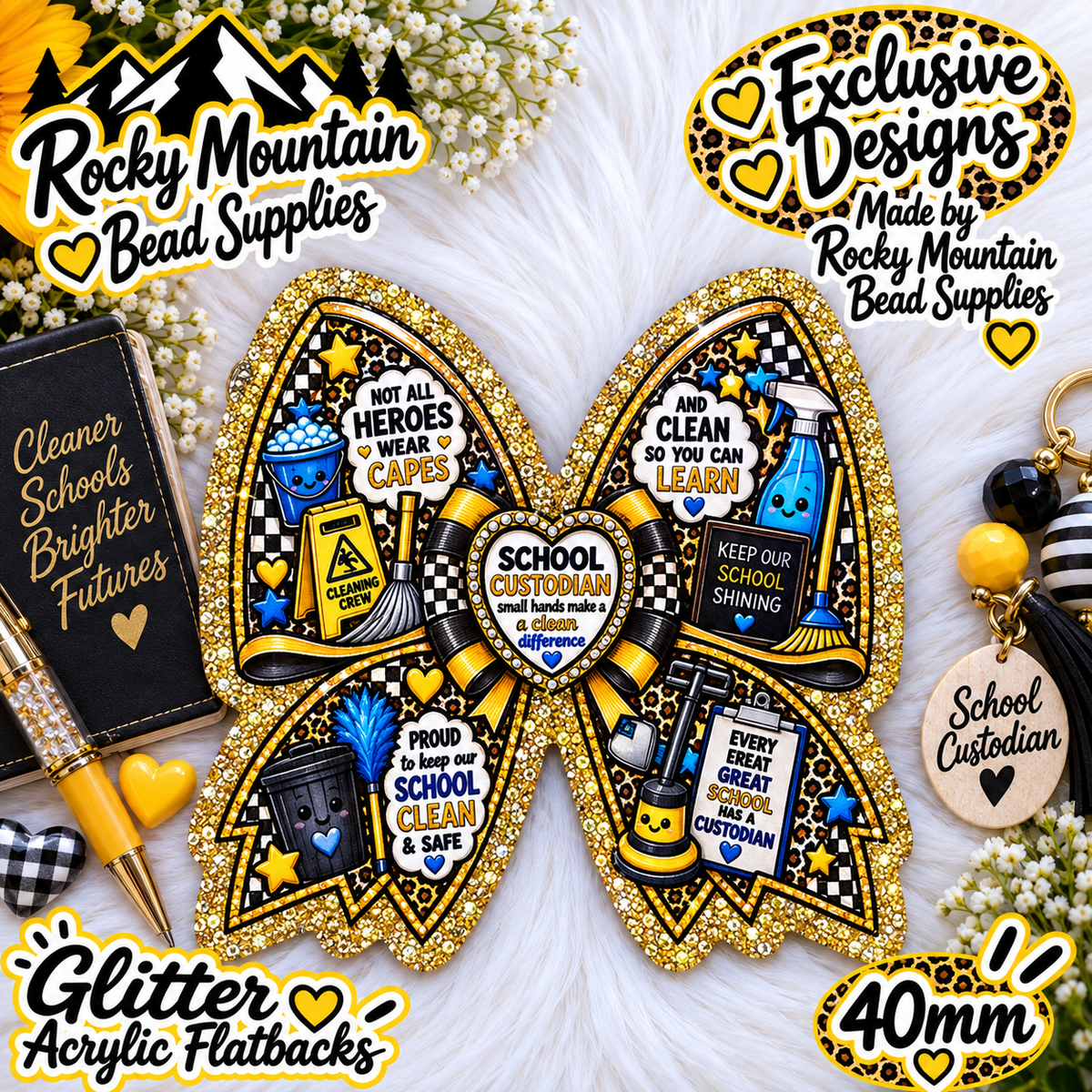 Shop Exclusive 1 Count Custom Exclusive Glitter Acrylic Flatback 40mm