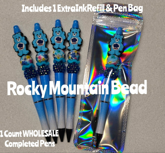 Wholsale Completed Pens come with 1 pen 1 ink refill and pen bag Craft Supplies Character Care Bears Blue
