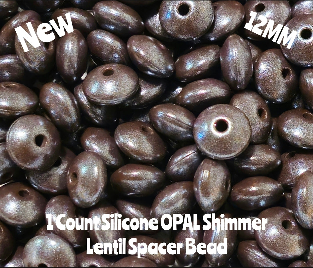 New 1 Count Opal Shimmer Lentil Spacer Beads Multiple Color Options
