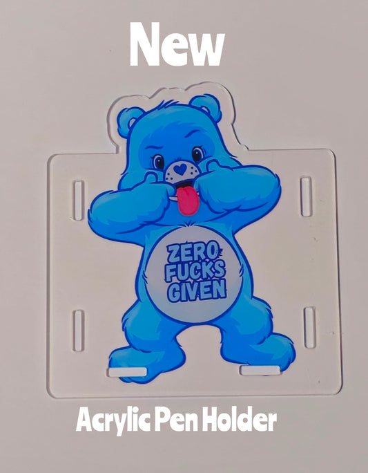 NEW Acrylic Pen Holder Box 1 Count Care Bear ADULT. Read description for directions and special handling.
