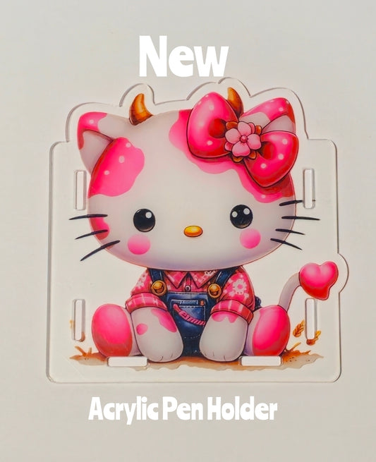NEW Acrylic Pen Holder Box 1 Count Hello Kitty. Read description for directions and special handling.