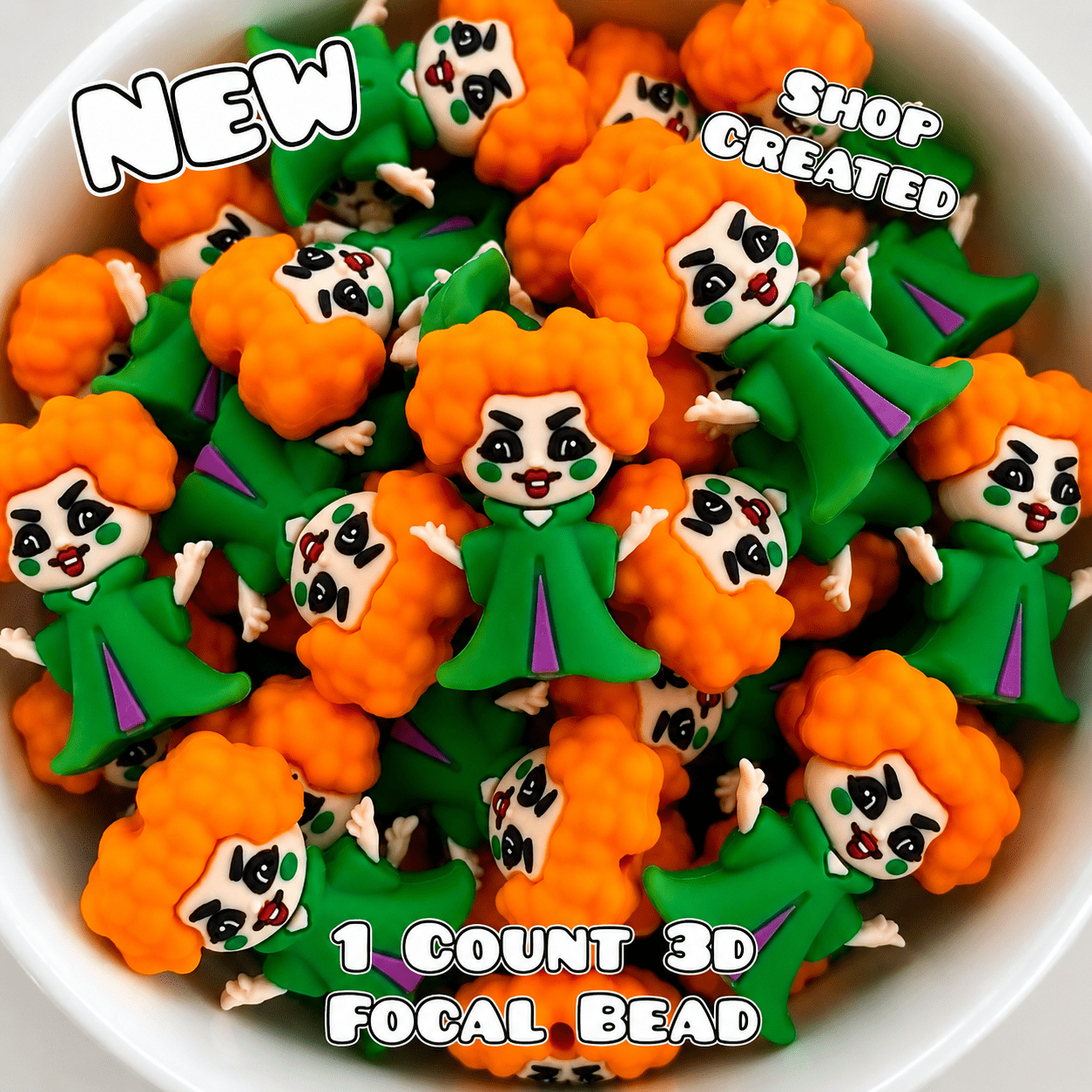New 1 Count Focal Bead 3D Hocus Pocus