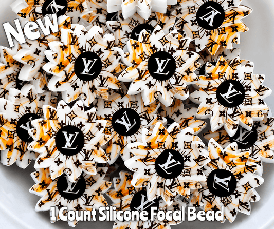 New 1 Count Focal Bead Designer Flowers LV