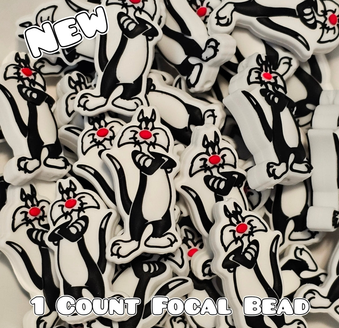 New 1 Count Focal Bead Looney Tunes Sylvester The Cat