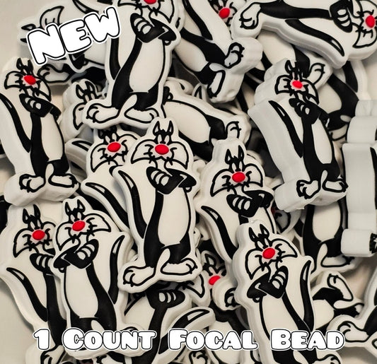 New 1 Count Focal Bead Looney Tunes Sylvester The Cat
