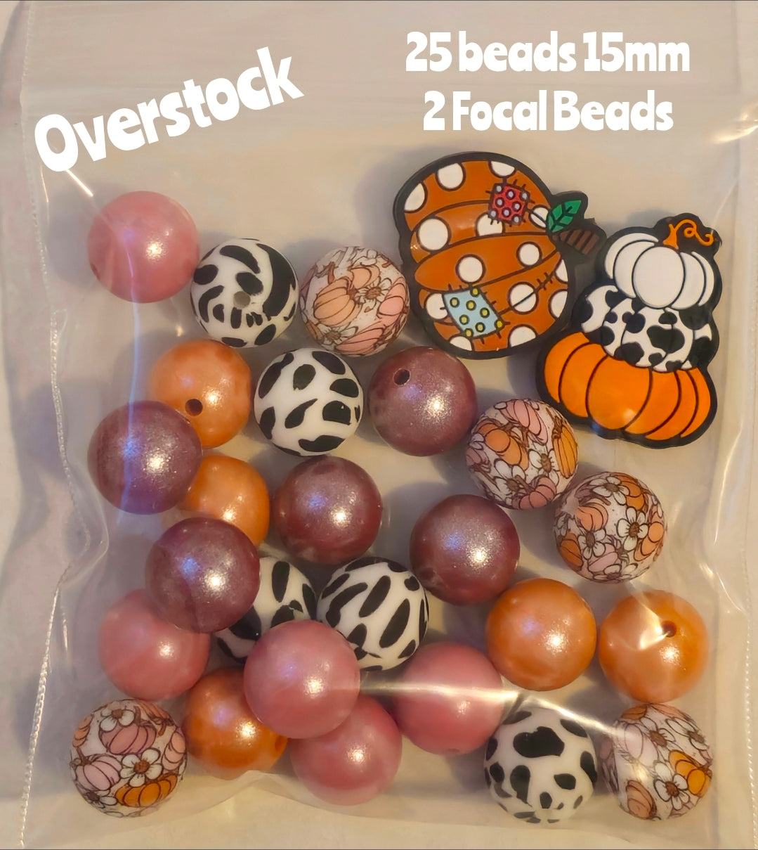 Overstock Clearance Fall Pumpkins Cow Bead Mix