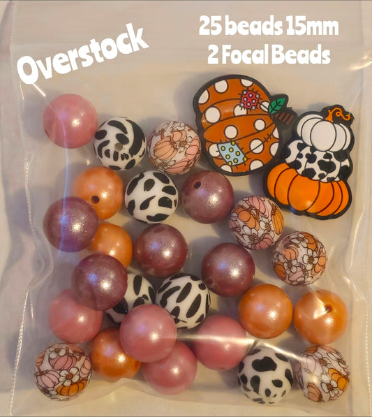 Overstock Clearance Fall Pumpkins Cow Bead Mix