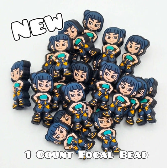1 Count Focal Bead Character K Pop Hunters Blue Hair Girl