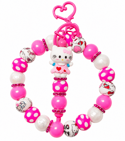 Nuevo Llavero Pulsera Completado Hecho a Mano Personalizado Hello Kitty