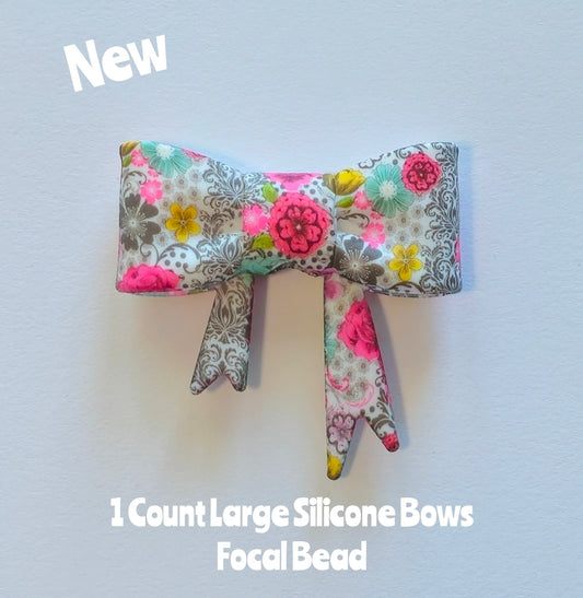 New 1 Count Large Bows Focal Bead