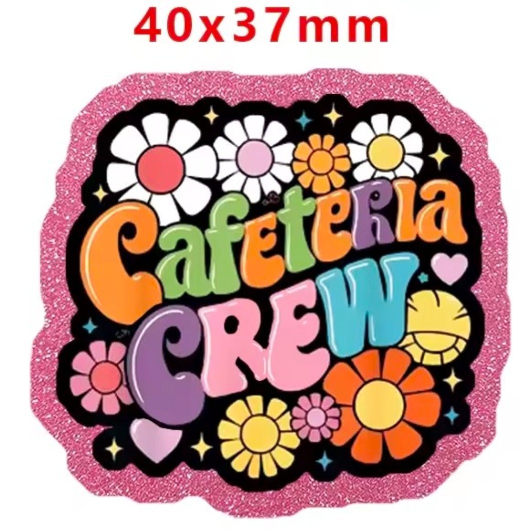 New 1 Count Glitter Acrylic Flatback Cafitiera Crew