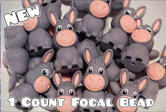 1 Count Focal Bead 3D Donkey