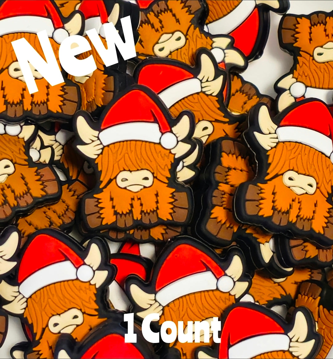 New Cow Christmas 1 Count Focal Bead