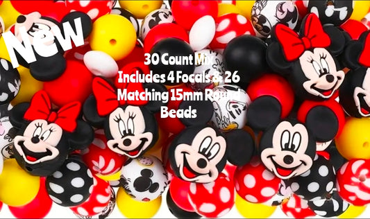 30 Count Mickey Mouse 3D Bead Mixture