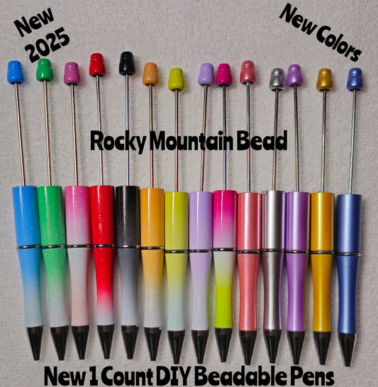 New 1 count plastic beadable pen