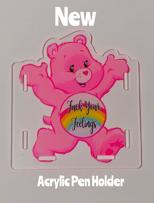 NEW Acrylic Pen Holder Box 1 Count Care Bear ADULT. Read description for directions and special handling.