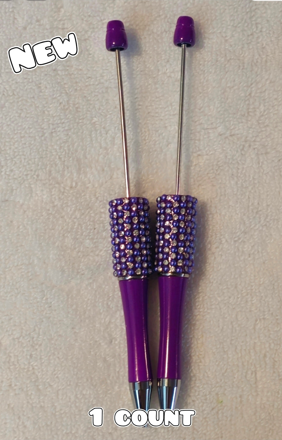 1 Count Beabable PEN Blanks Rhinestone Purple